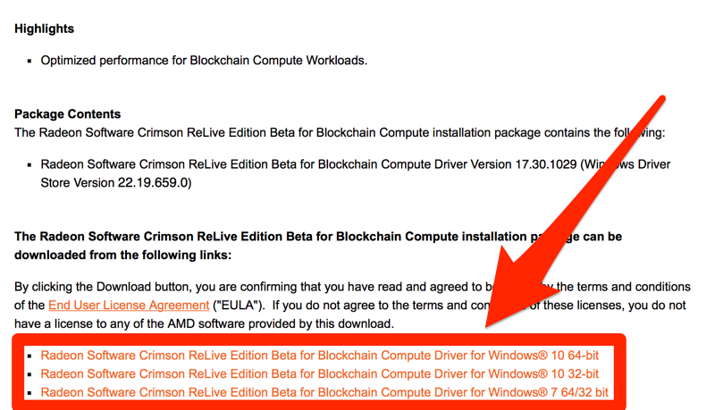 Radeon Software Crimson ReLive Edition Beta for Blockchain Compute